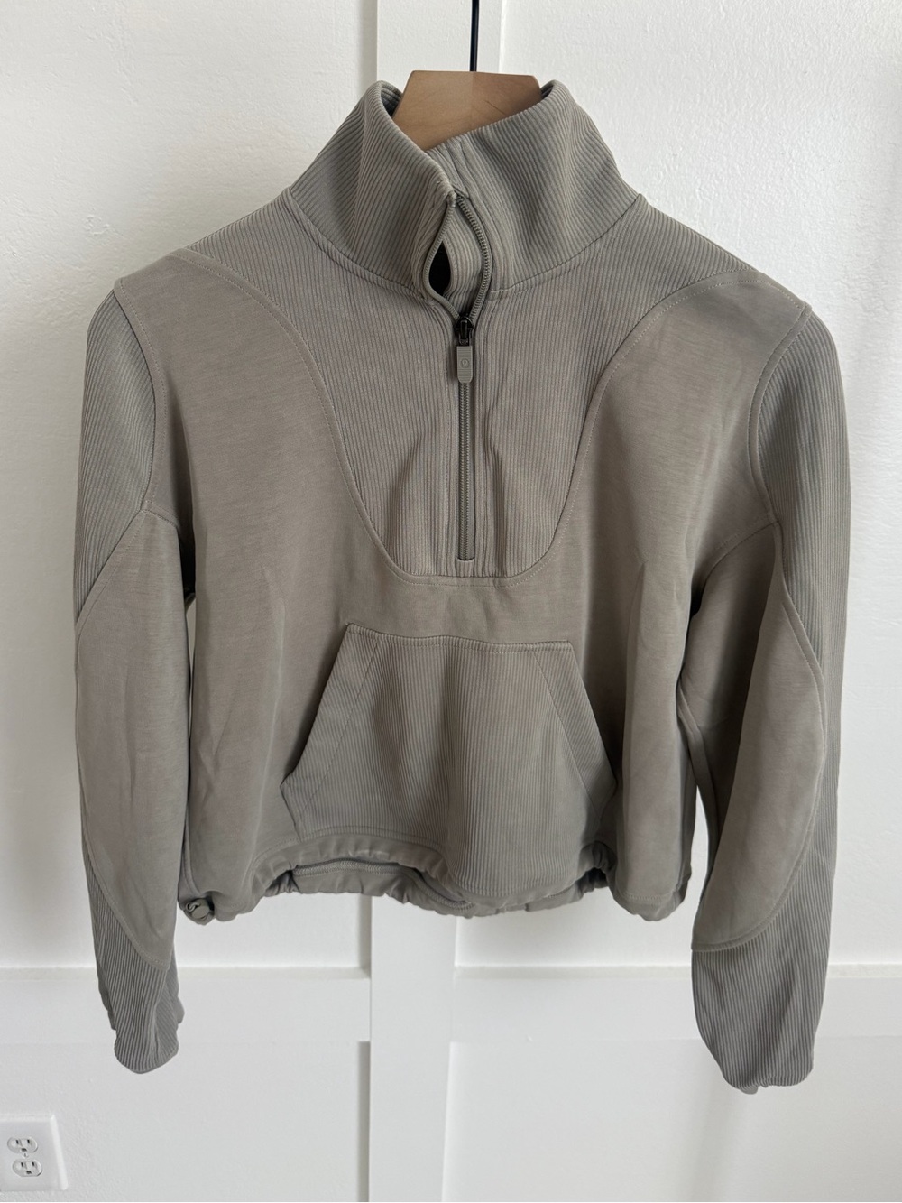 Lululemon Brushed Softstreme Ribbed Half Zip Sweatshirt Grey